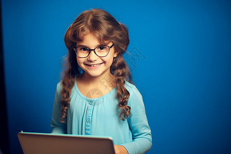 快乐的孩子在电脑前学习图片