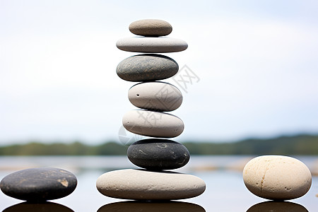 平衡中的石头塔图片
