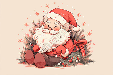 童话中的圣诞老人插图图片