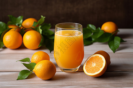 酸甜可口的橙汁背景图片
