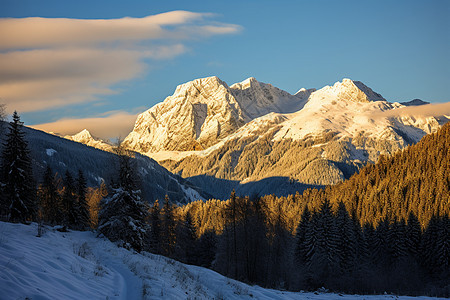 冬日的雪山风景图片