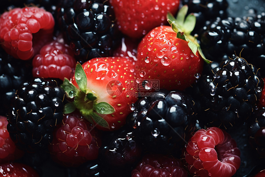 健康美味的浆果和草莓图片