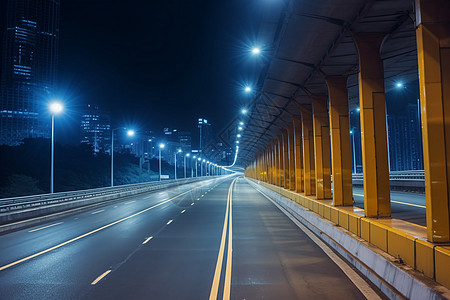 夜幕下的城市光影背景图片