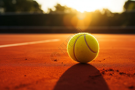 夕阳下的网球场背景图片