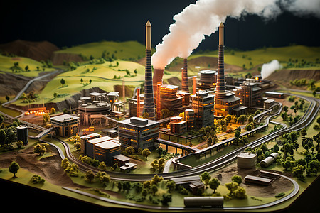 废物转化为清洁能源的环保焚烧厂背景图片