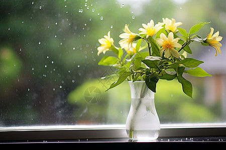 雨中的花束图片