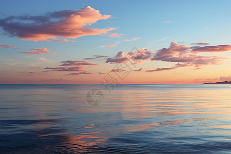 海洋上的日落与云彩图片