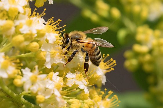 花卉上的小蜜蜂图片
