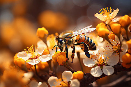 采蜜的小蜜蜂背景