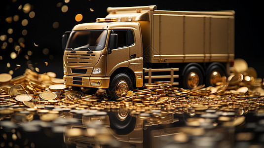 金币和卡车背景图片
