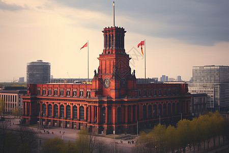 柏林的红色地标背景图片