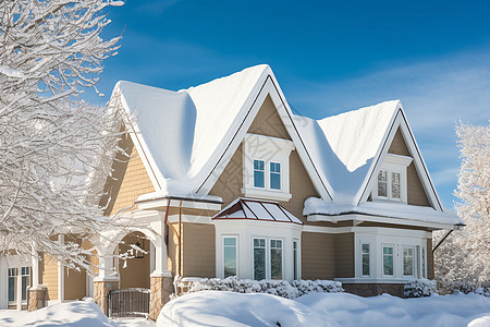 冬日豪华住宅背景图片