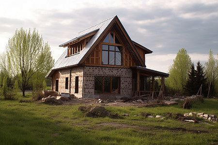 乡村小屋背景图片