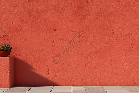 粗糙的红墙墙壁粉饰高清图片