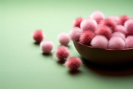 粉红球毛颈链图片