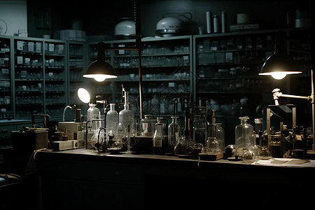 实验室的奥秘背景图片