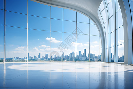 商业空间城市天幕下的宽敞建筑背景