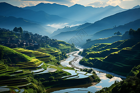 宁静山水风景图片