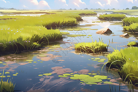 湿地生态系统背景图片