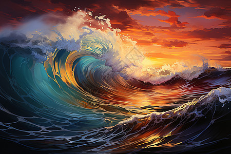 浩瀚波澜的海浪图片