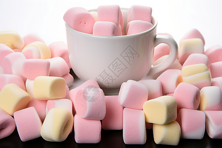 甜蜜多彩的棉花糖背景图片