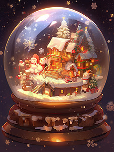 精美的圣诞节雪球插图背景图片