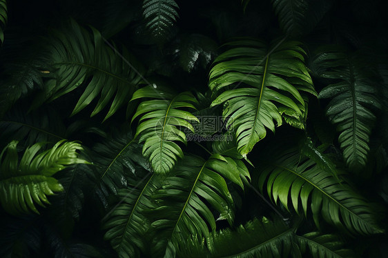 热带雨林的绿植树叶图片