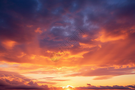 夕阳下的美丽天空图片