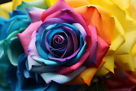 五彩斑斓的玫瑰花图片