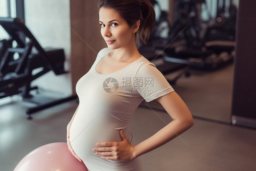 孕妇在健身房图片