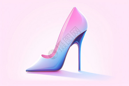 霓虹蓝粉色高跟鞋背景图片