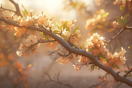 阳光下绽放的梅花图片
