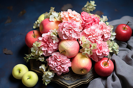婚礼上的花束和苹果图片