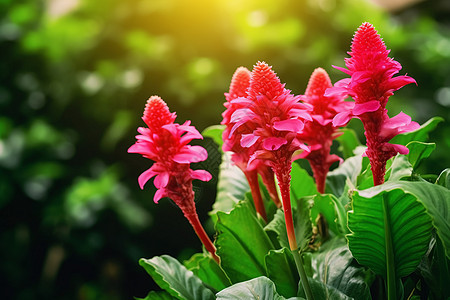 一株红花植物图片