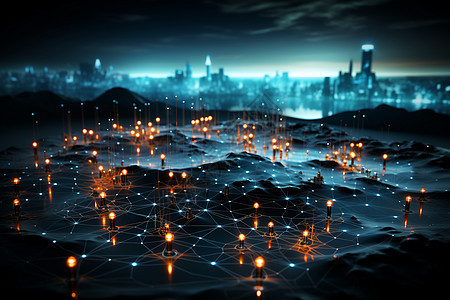 城市分散能源网络背景图片