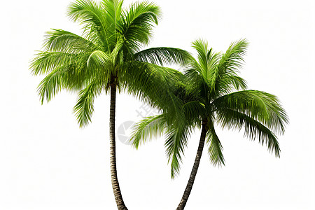孤立的两棵棕榈树图片