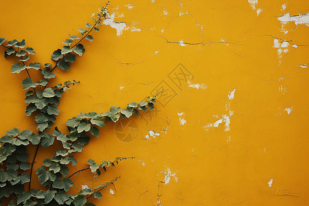 墙壁上攀爬的绿植背景图片