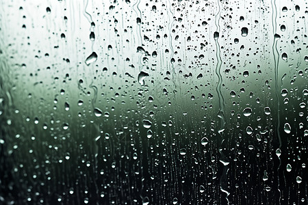 透明玻璃上滑落的雨滴图片
