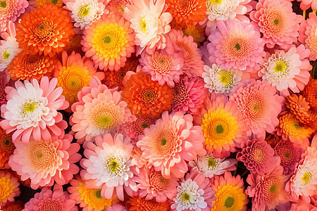 五彩斑斓的菊花花海图片