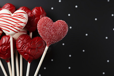 浪漫的心形棒棒糖背景图片