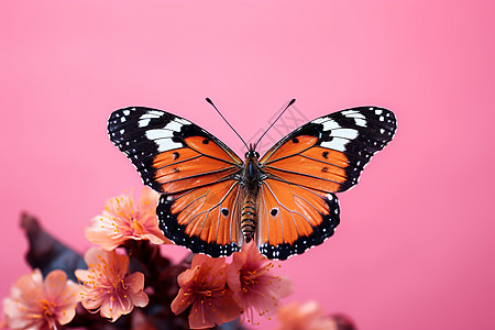 美丽的橘色蝴蝶背景图片