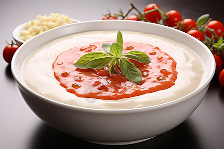 美味的番茄奶油汤图片