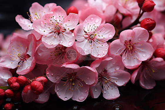 鲜花与水珠图片