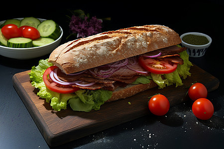 健康的蔬菜三明治图片