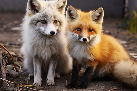 树林里的狐狸背景图片