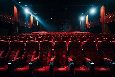 红色座椅中的空旷剧场背景图片