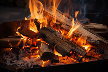 燃烧的柴火背景图片