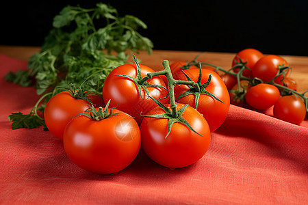 桌面上的红番茄图片