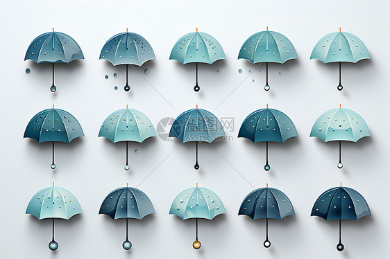 墙上的雨伞装饰图片