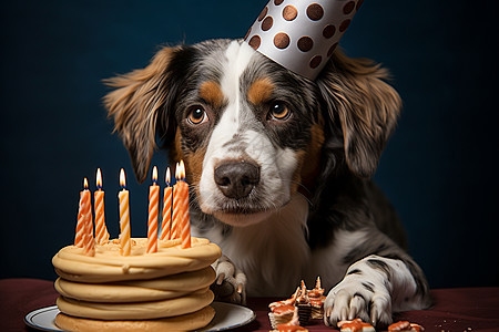 庆祝生日的小狗图片